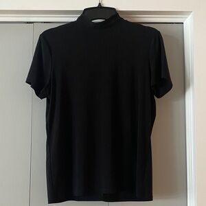 Anne Klein Black Mock neck turtleneck Short Sleeve L